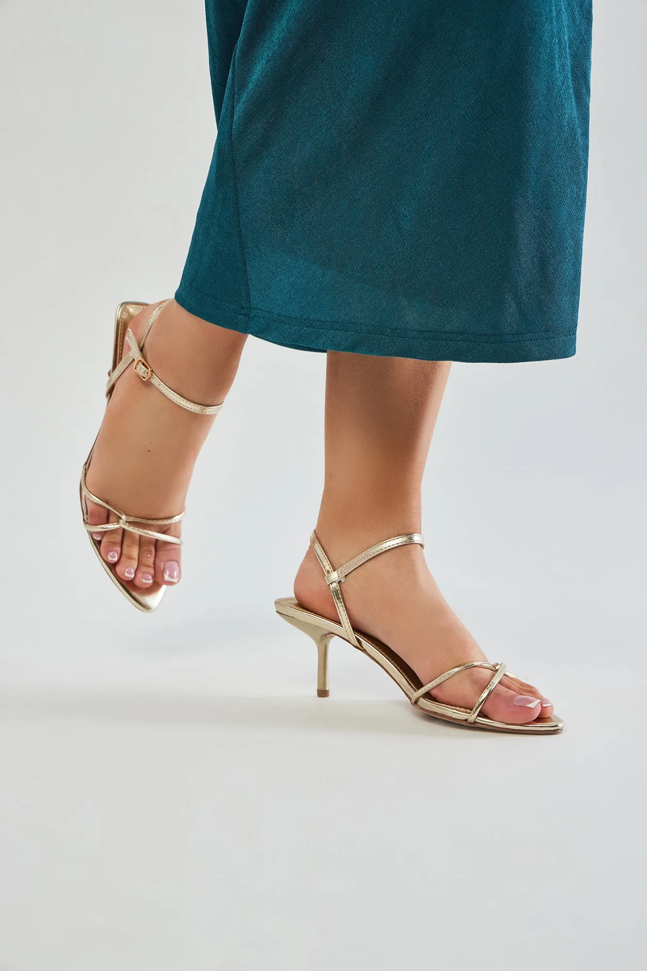 Jasmina Heeled Sandals - Gold sold by Fashion Nova product image thumbnail 4