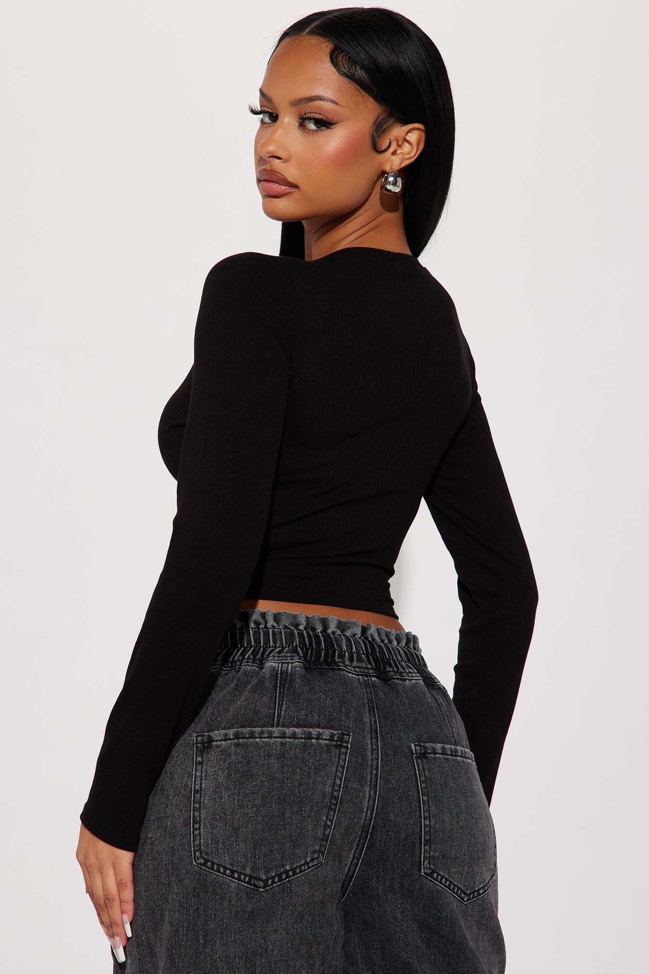 Aria Ribbed Top - Black sold by Fashion Nova product image thumbnail 3
