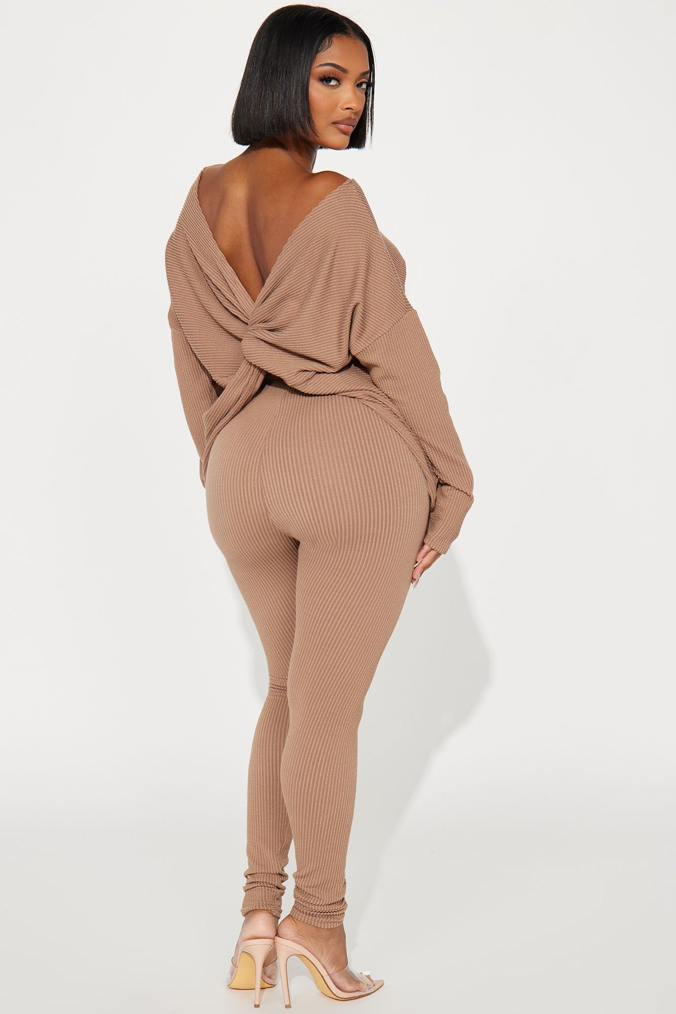 Don't Get Twisted Ribbed Legging Set - Camel sold by Fashion Nova product image thumbnail 3