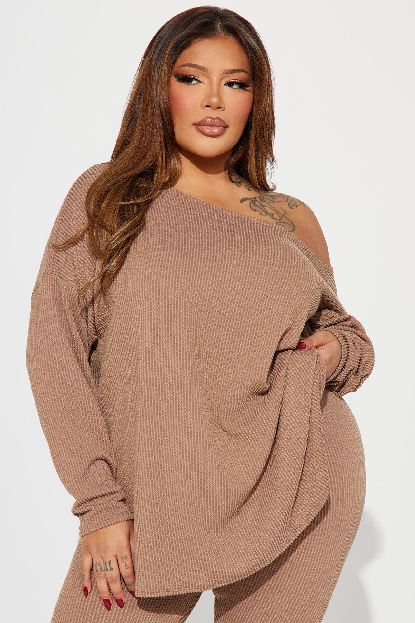 Don't Get Twisted Ribbed Legging Set - Camel sold by Fashion Nova product image thumbnail 5