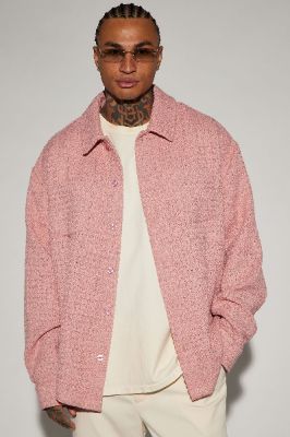 Alex Textured Oversized Shacket - Mauve sold by Fashion Nova