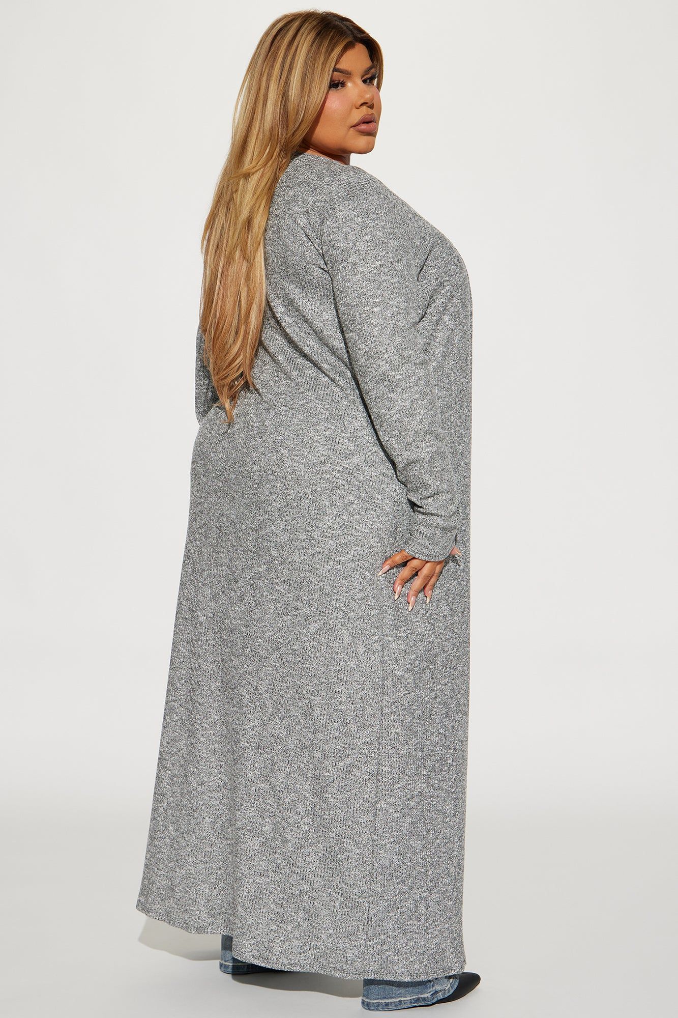 Living In My Cardigan - Heather Grey sold by Fashion Nova product image thumbnail 6