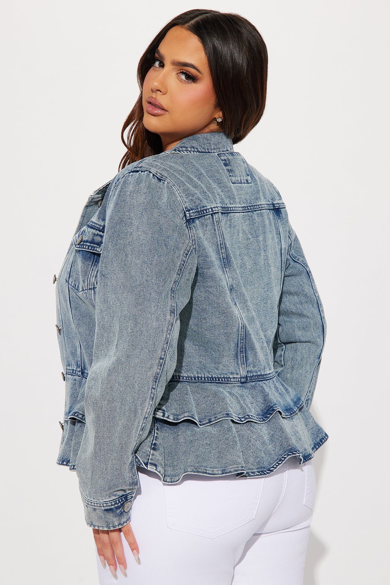 Sweetheart Peplum Denim Jacket - Medium Wash sold by Fashion Nova product image thumbnail 6