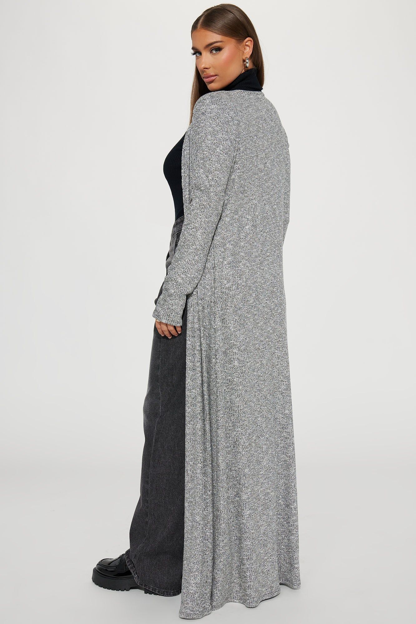 Living In My Cardigan - Heather Grey sold by Fashion Nova product image thumbnail 3