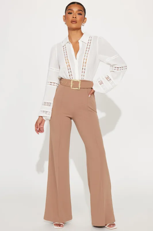 Think Twice Jumpsuit - Taupe sold by Fashion Nova