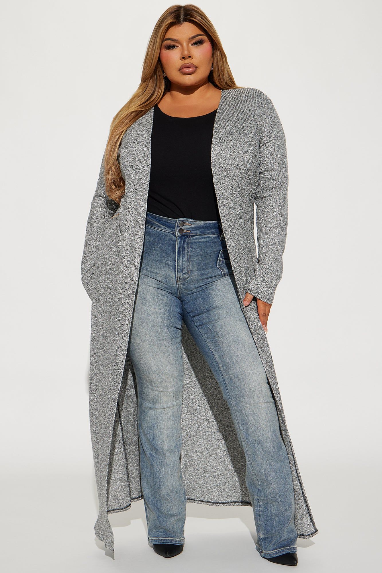 Living In My Cardigan - Heather Grey sold by Fashion Nova product image thumbnail 4