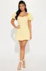 Sienna Linen Mini Dress - Yellow sold by Fashion Nova