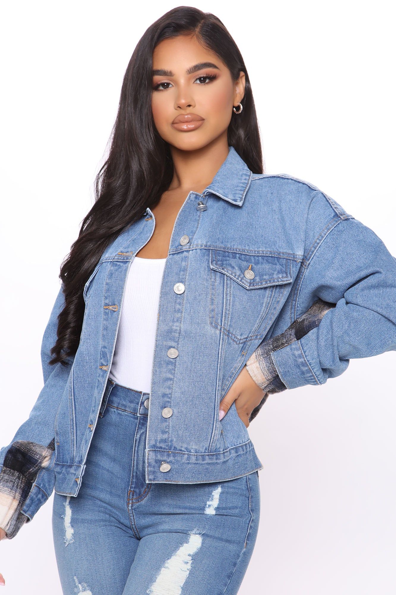 Cozy Daze Denim Jacket - Light Wash sold by Fashion Nova