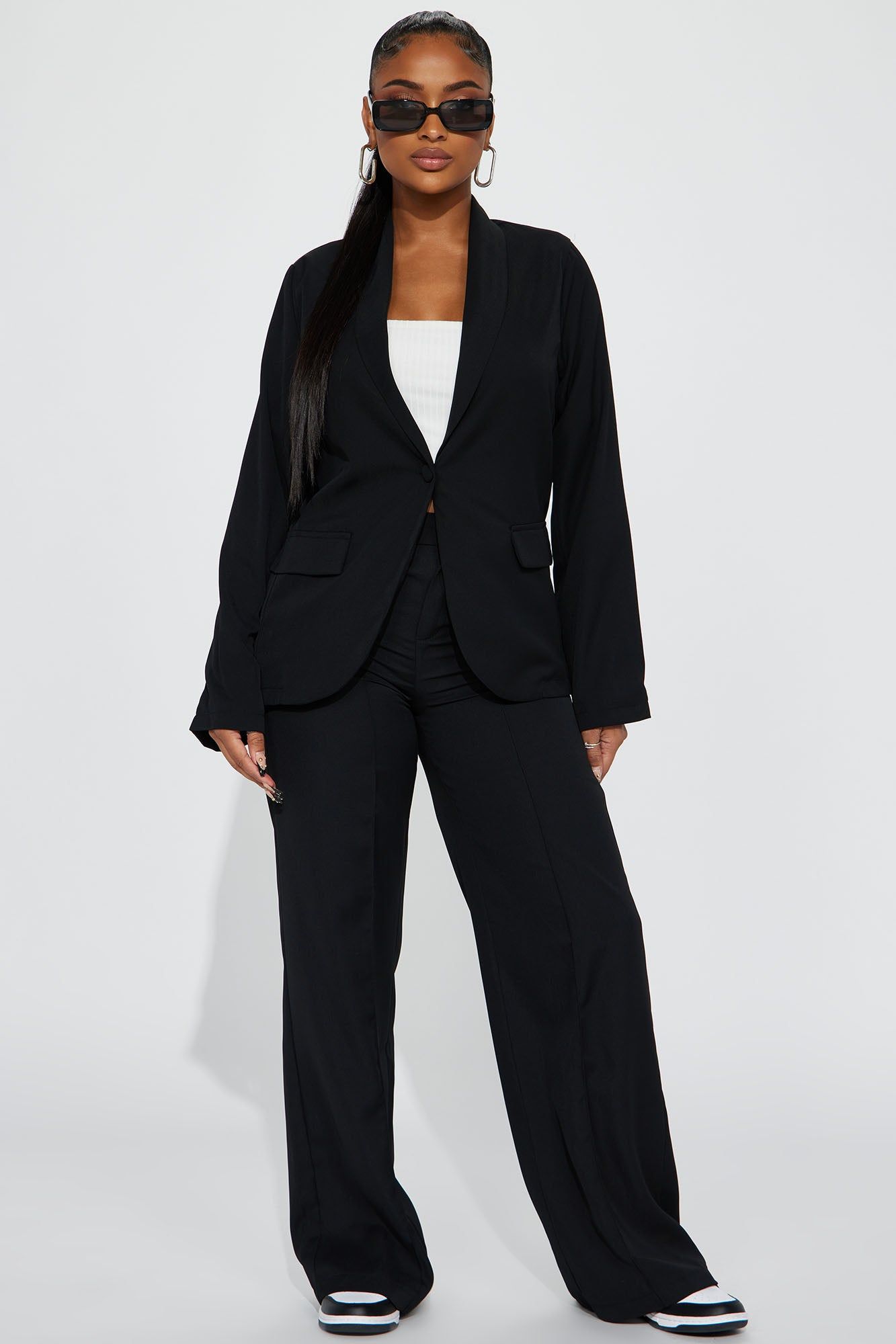 Office Vibe Blazer Pant Set - Black sold by Fashion Nova