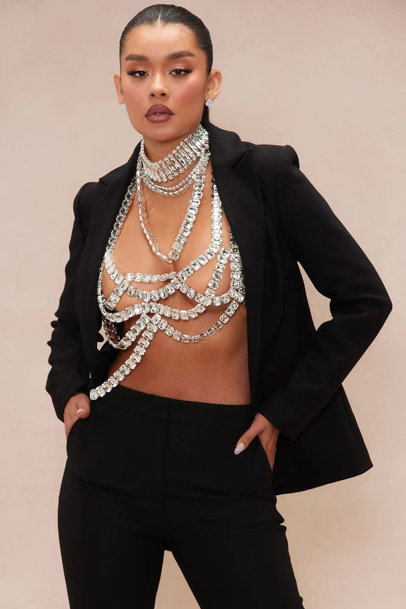 Carma Embellished Rhinestoned Top - Silver sold by Fashion Nova product image thumbnail 2