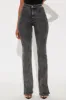 Side Slit Stretch Slim Bootcut Jeans - Black Wash sold by Fashion Nova