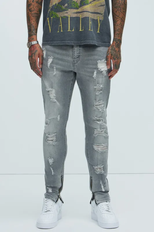 Stay Positive Skinny Jean - Grey sold by Fashion Nova