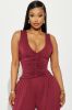 Flirtacious Ways Jumpsuit  - Burgundy sold by Fashion Nova