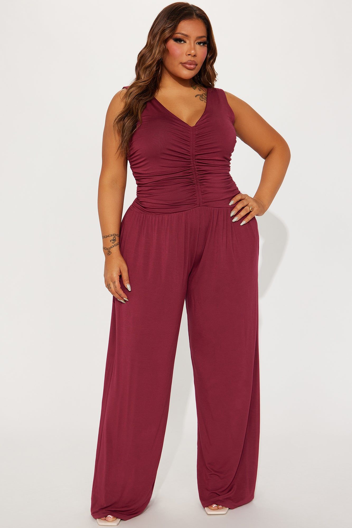 Flirtacious Ways Jumpsuit - Burgundy sold by Fashion Nova product image thumbnail 4