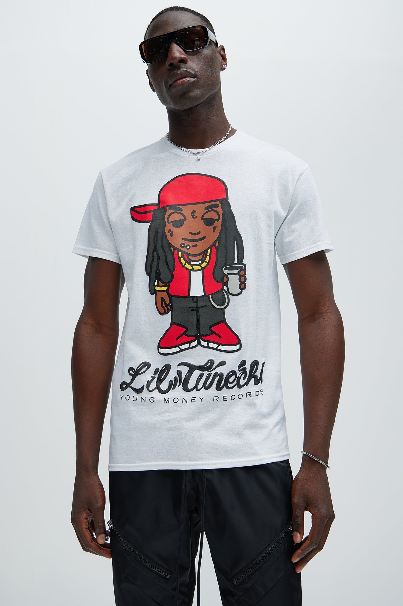 Lil Wayne Tunechi Short Sleeve Tee - White sold by Fashion Nova