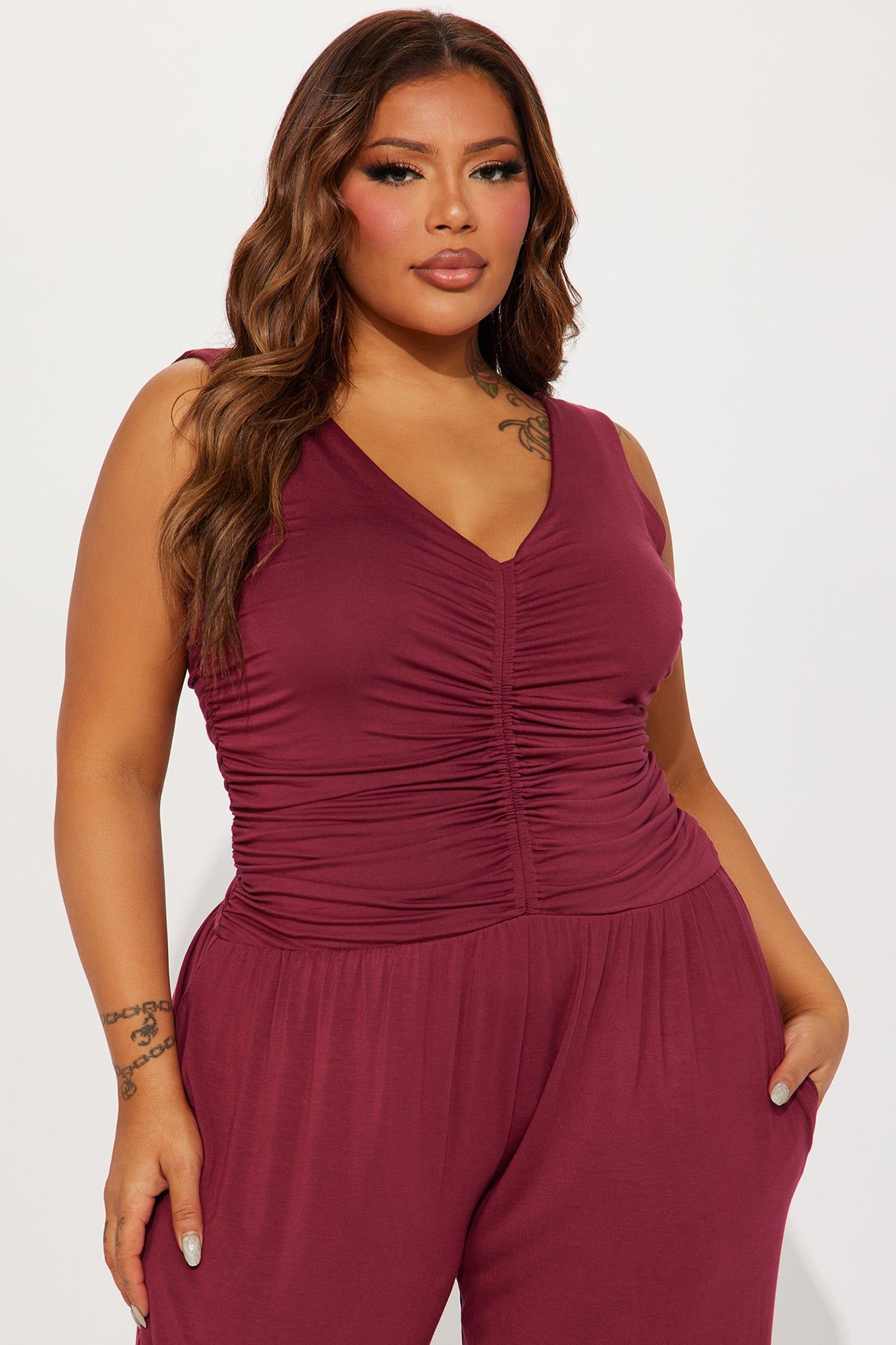 Flirtacious Ways Jumpsuit - Burgundy sold by Fashion Nova product image thumbnail 5