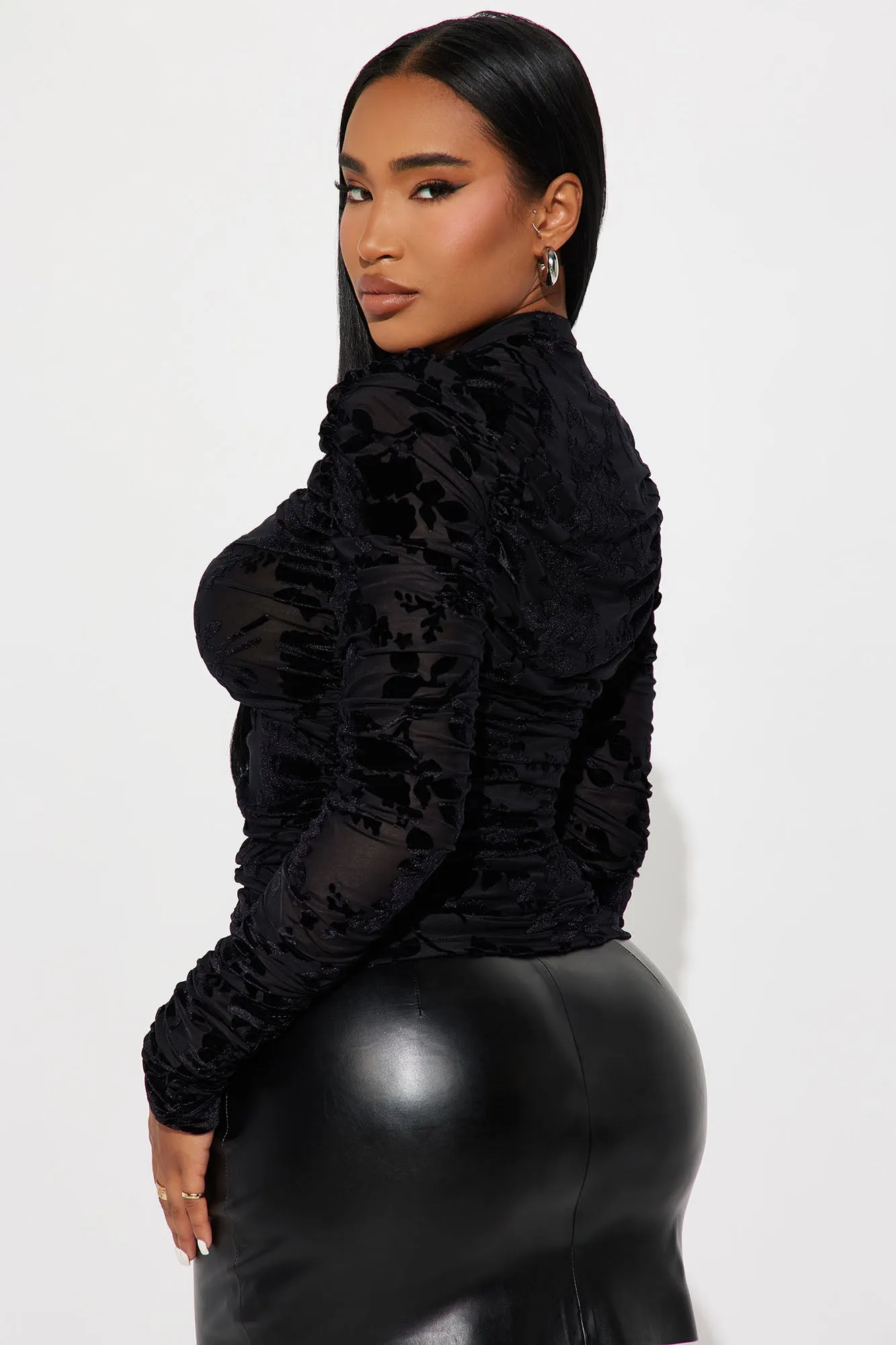 Evalynn Velvet Top - Black sold by Fashion Nova product image thumbnail 4