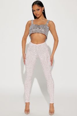 Luxurious Taste Embellished Legging - Blush sold by Fashion Nova