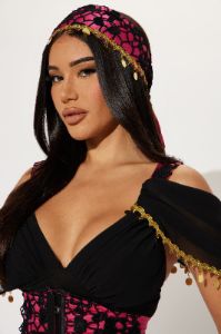 Crystal Ball Fortune Teller 3 Piece Costume Set - Purple/combo sold by Fashion Nova