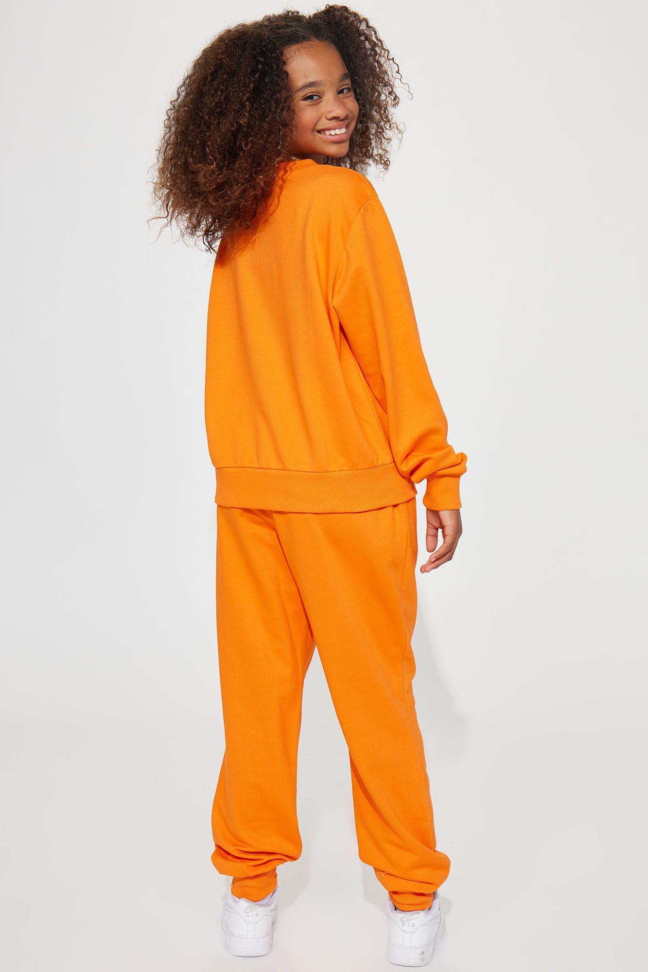 Mini No Rules Club French Terry Jogger Set - Orange sold by Fashion Nova product image thumbnail 4