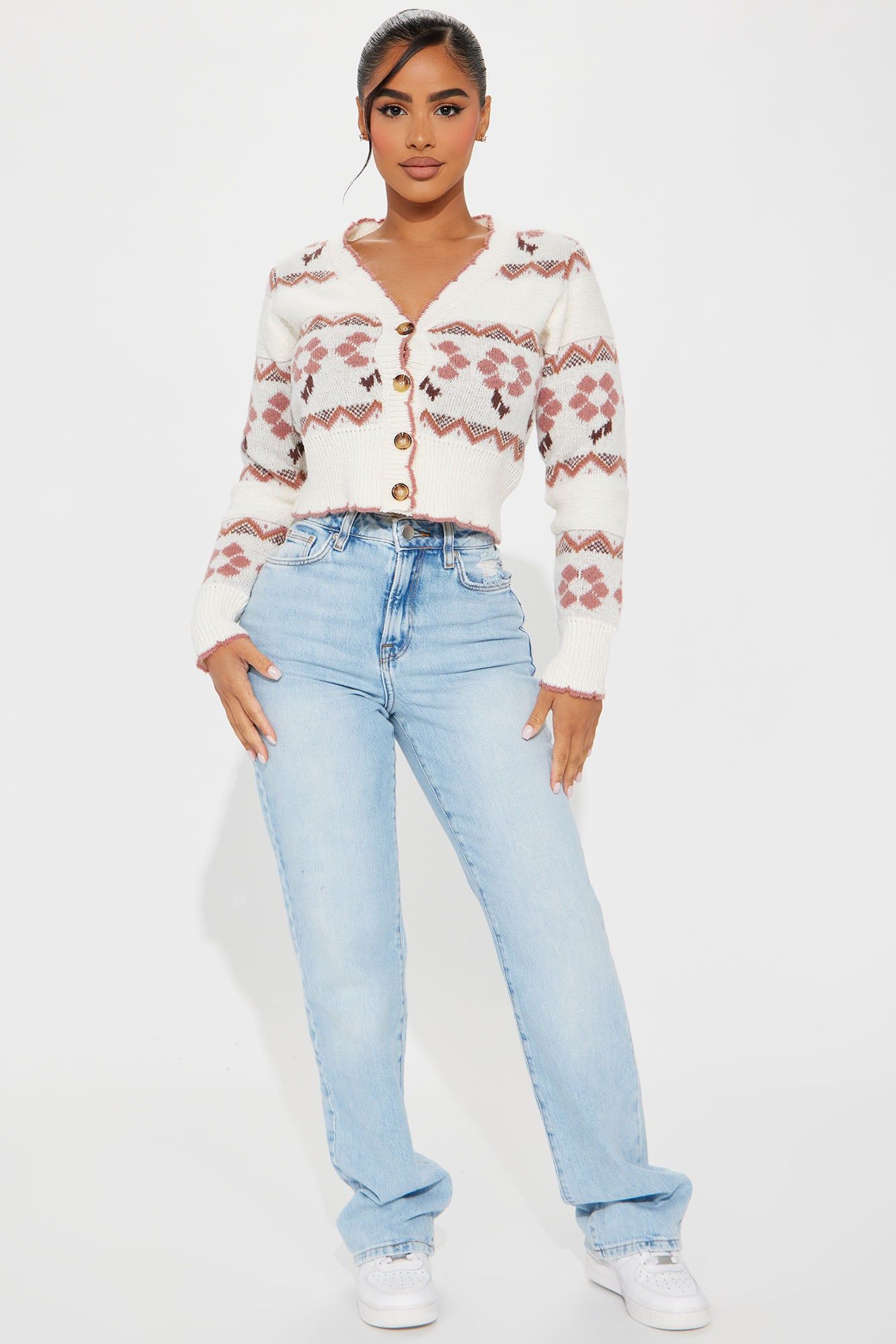 In Need For Cold Nights Cardigan Sweater - Ivory/combo sold by Fashion Nova product image thumbnail 2