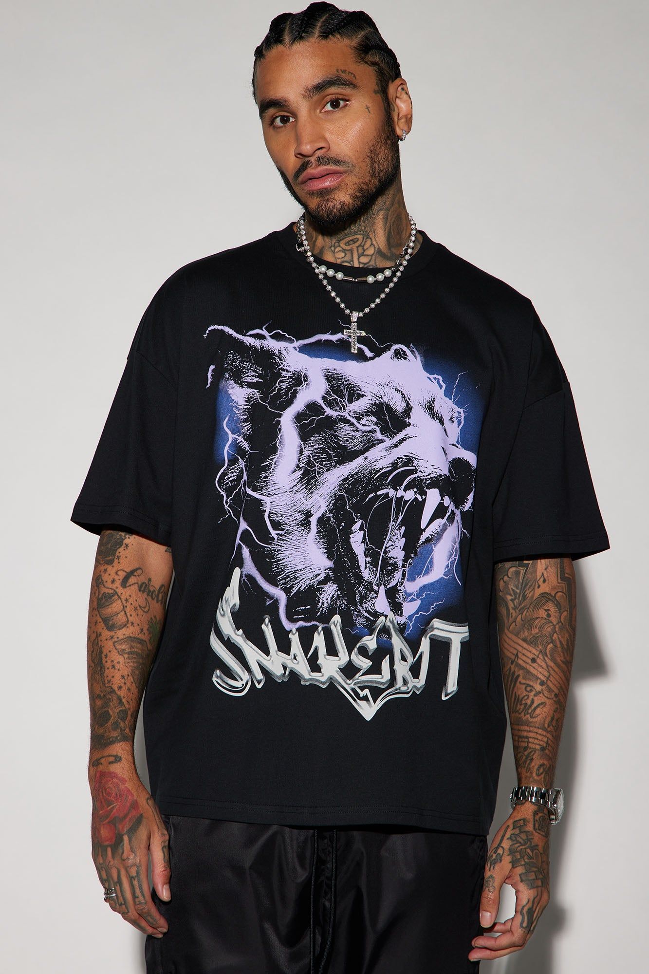 Snakebit Oversized Short Sleeve Tee - Black sold by Fashion Nova