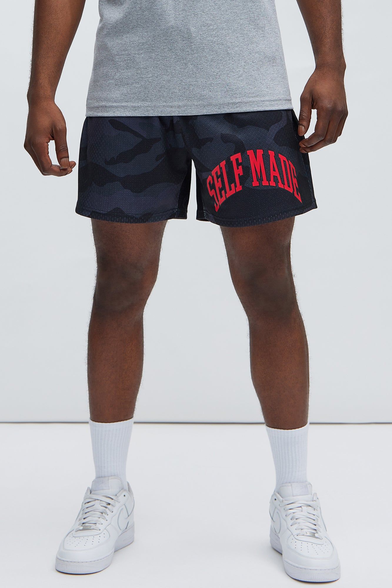 Self Made Mesh Shorts - Black sold by Fashion Nova