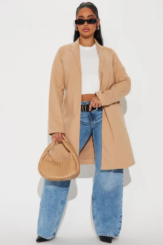 Downtown Errands Wool Trench - Khaki sold by Fashion Nova