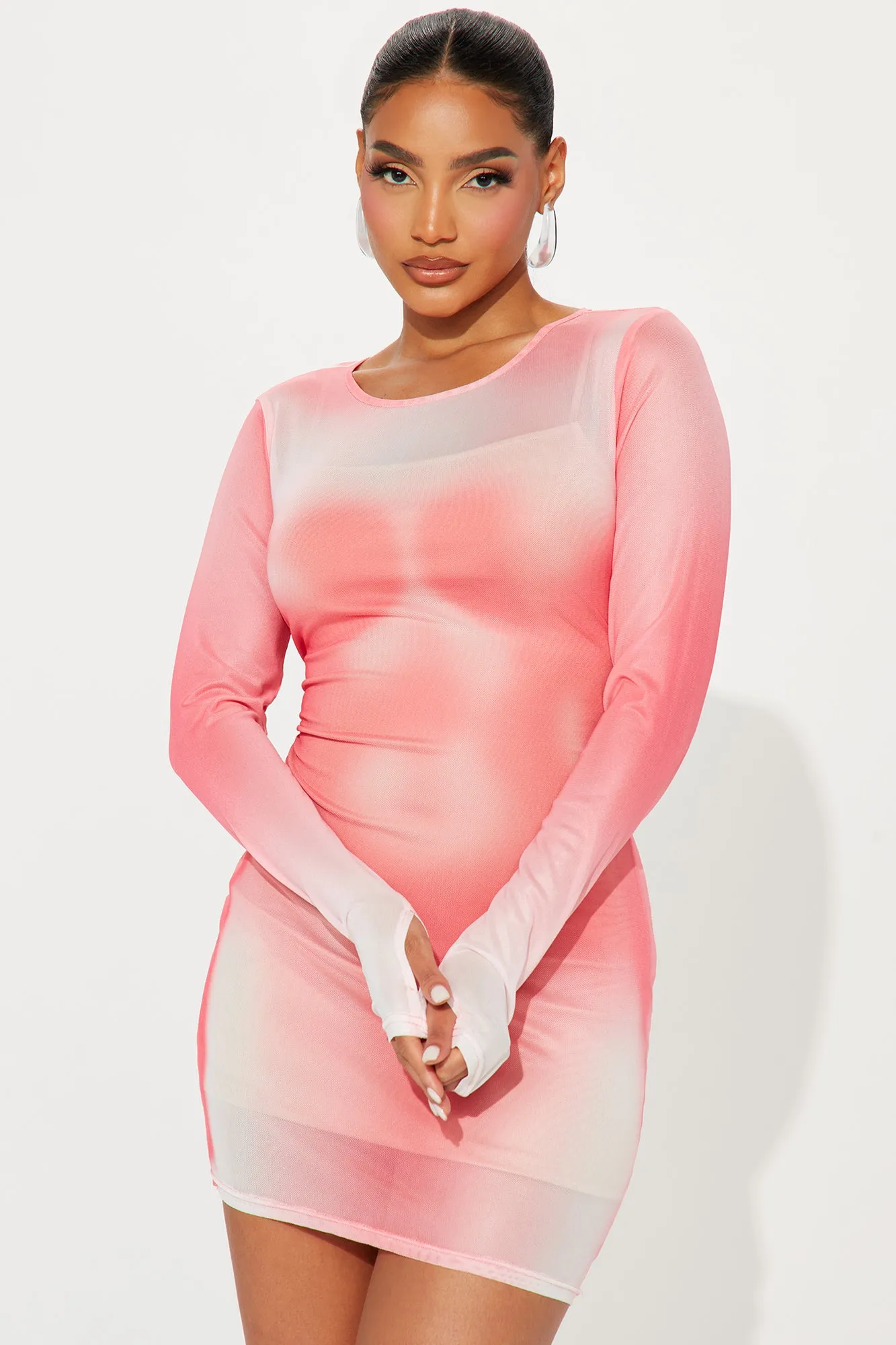 Kai Mesh Mini Dress - Pink sold by Fashion Nova product image thumbnail 2