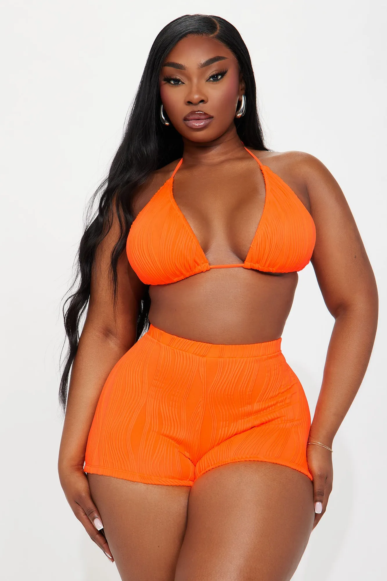 Ramona Textured 2 Piece Bikini - Orange sold by Fashion Nova product image thumbnail 4