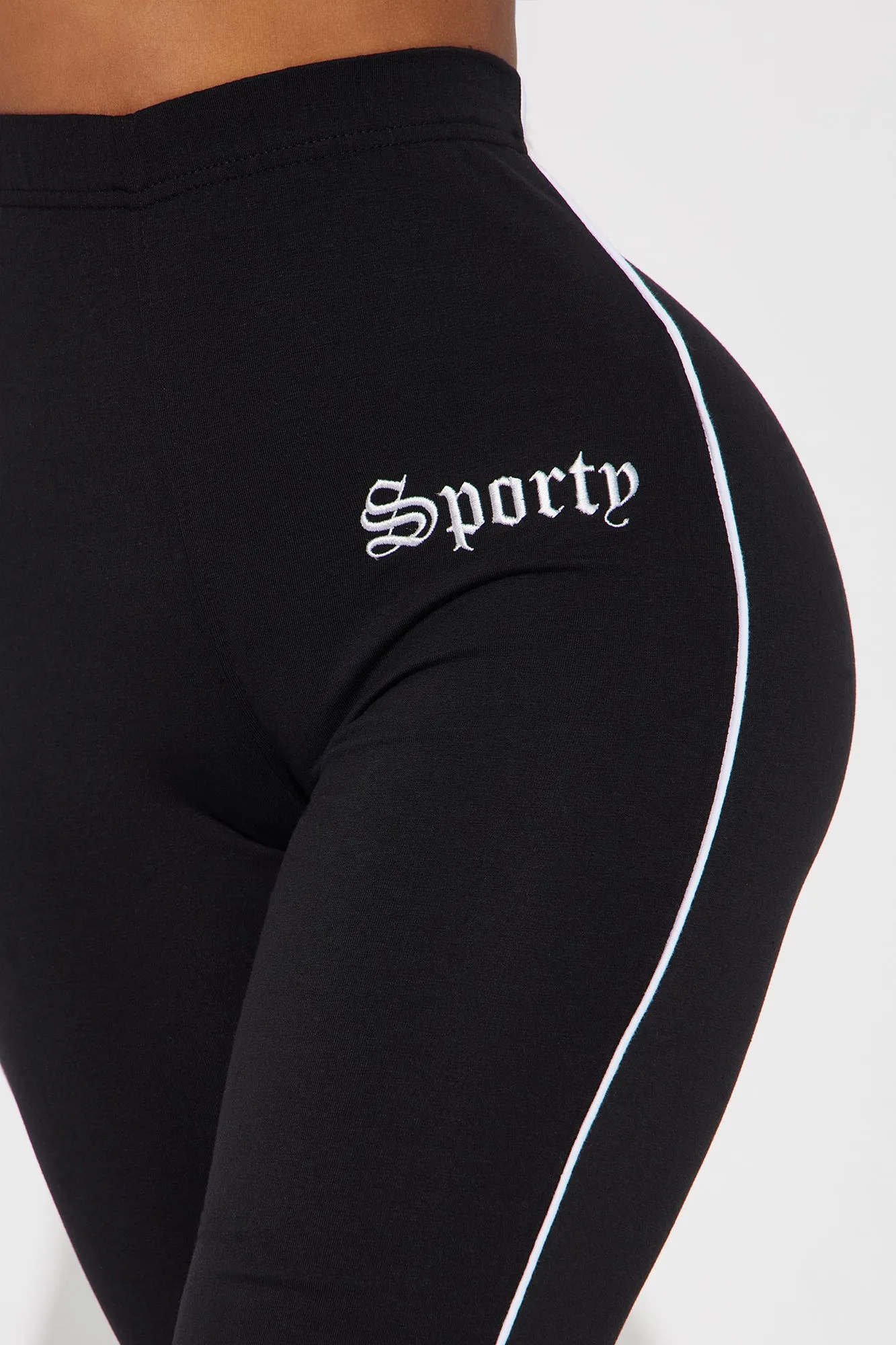 Sporty Girl Embroidered Flare Pants - Black/White sold by Fashion Nova product image thumbnail 3