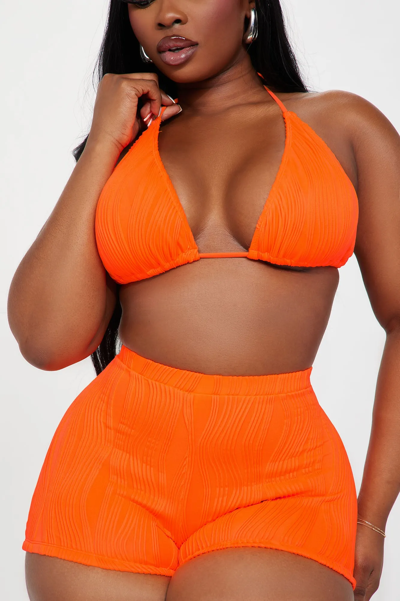 Ramona Textured 2 Piece Bikini - Orange sold by Fashion Nova product image thumbnail 5