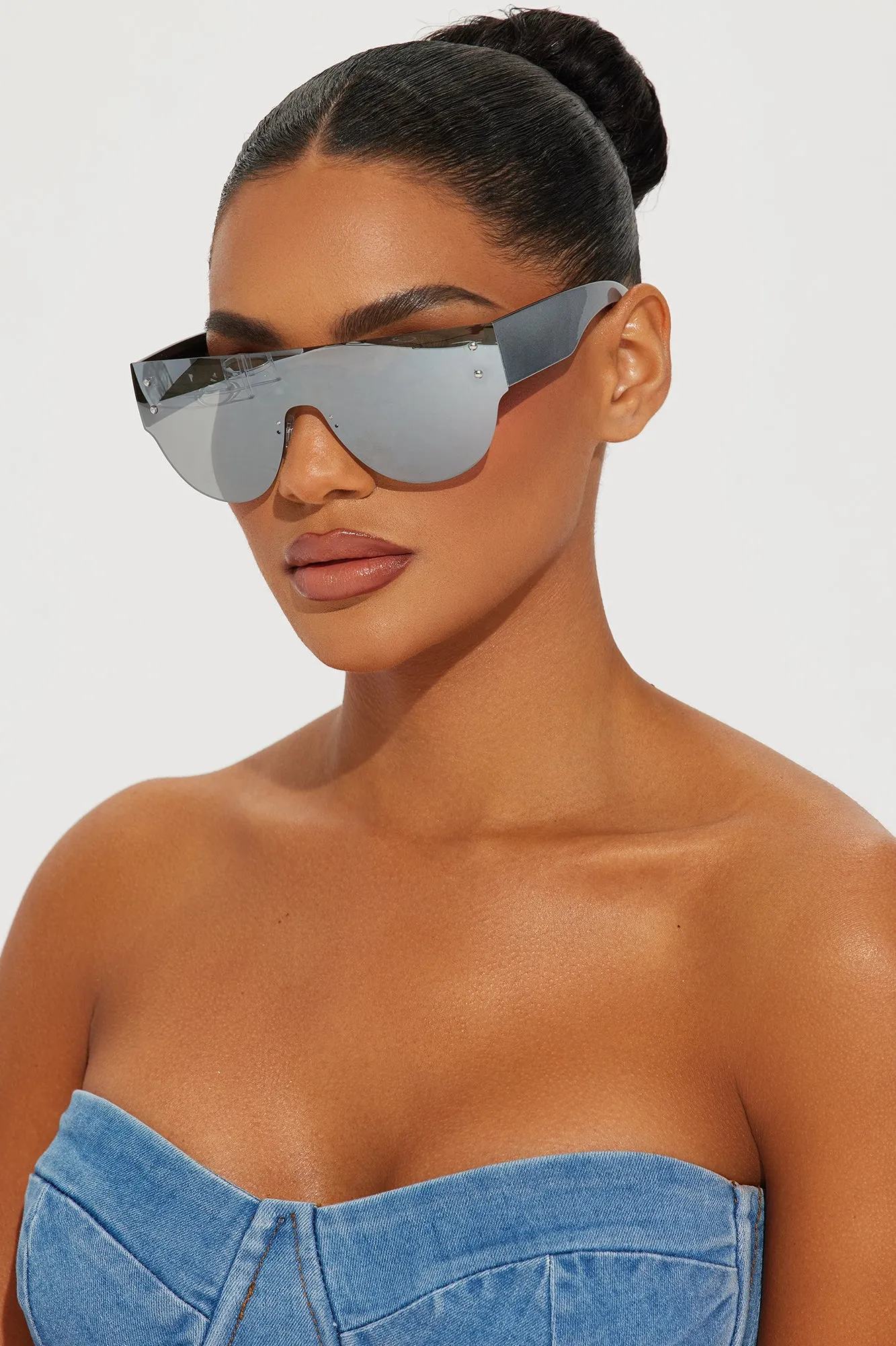 Intentions Are Clear Sunglasses - Silver sold by Fashion Nova