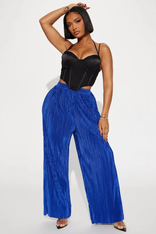 Trya Plisse Pant - Royal sold by Fashion Nova