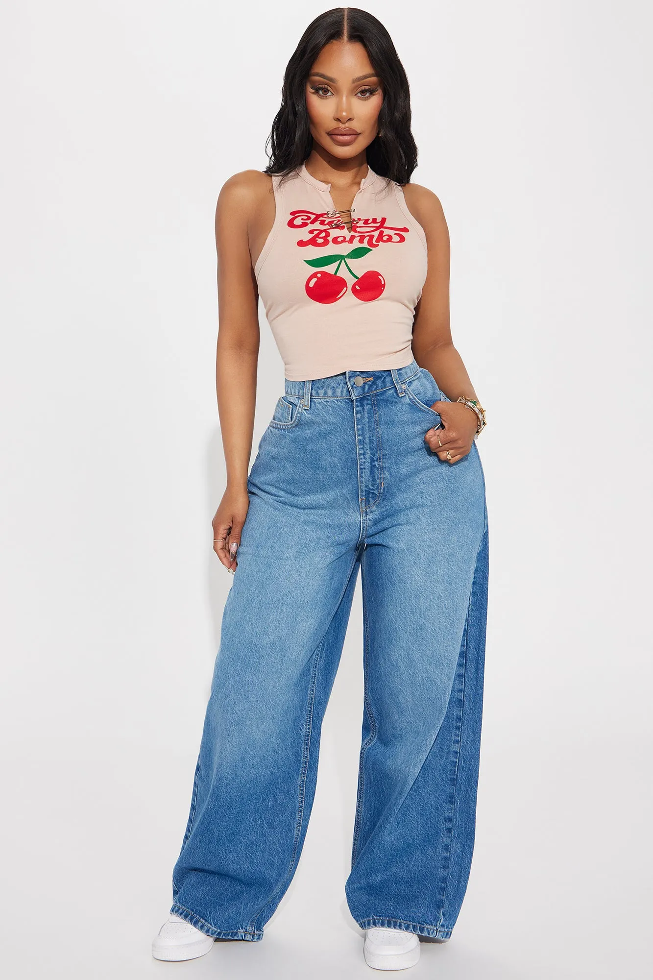 For The Longest Time Wide Leg Jeans - Medium Wash sold by Fashion Nova