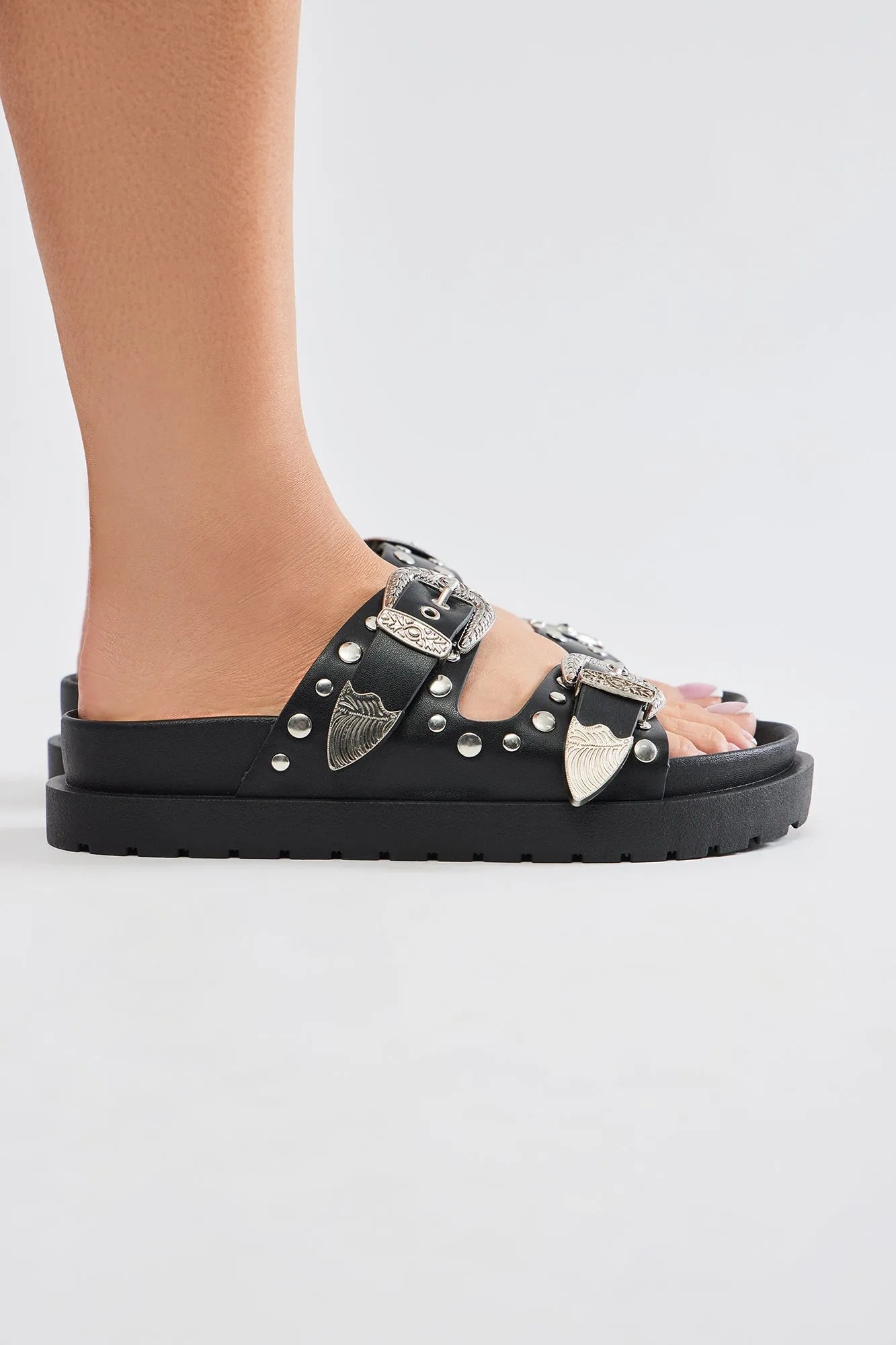 New Style Buckle Slides - Black sold by Fashion Nova product image thumbnail 3