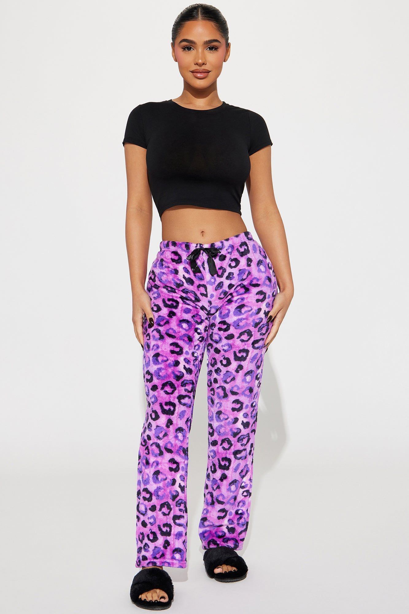 Always Wild Plush PJ Pants - Purple sold by Fashion Nova