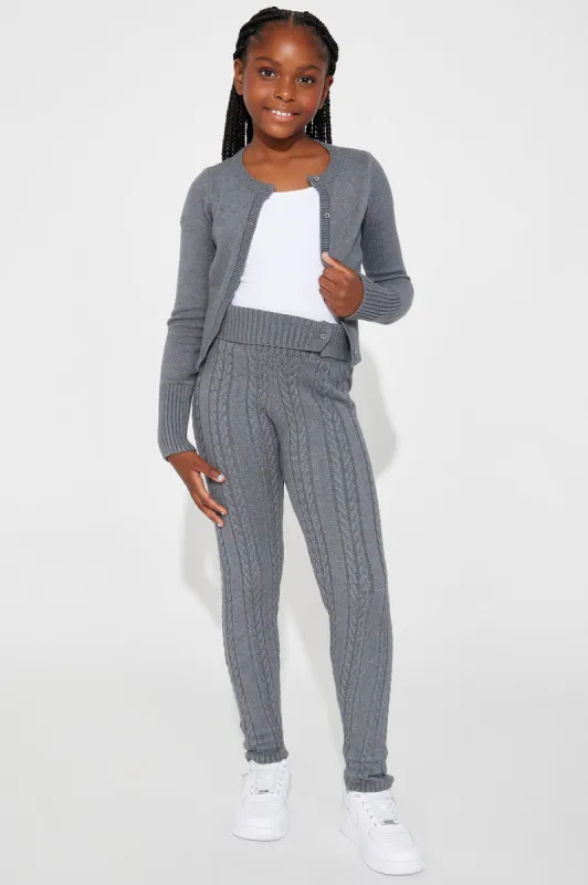 Mini Positive Energy Sweater Legging Set - Charcoal sold by Fashion Nova