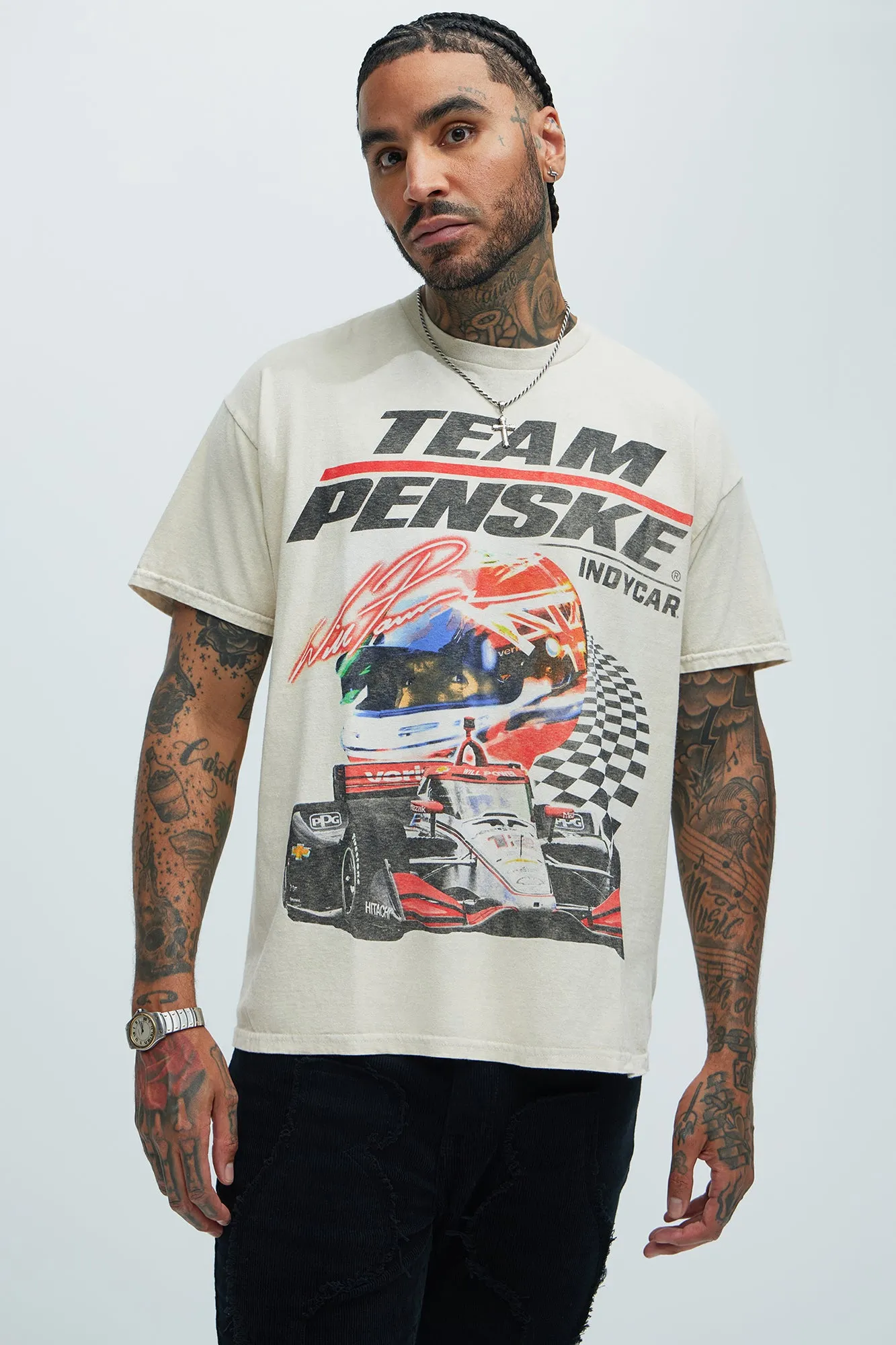 Team Penske Indycar Short Sleeve Tee - Sand sold by Fashion Nova