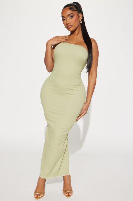 Cayleigh Denim Maxi Dress - Sage sold by Fashion Nova
