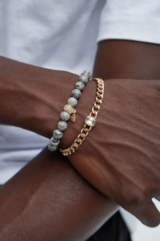 Royal Beaded Bracelets - Black/Gold sold by Fashion Nova