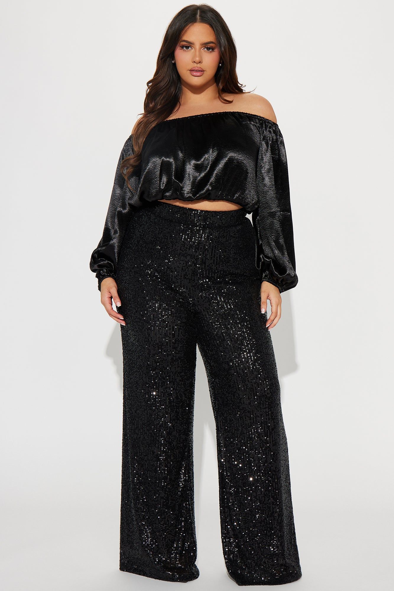 In My Element Metallic Blouse Top - Black sold by Fashion Nova product image thumbnail 5