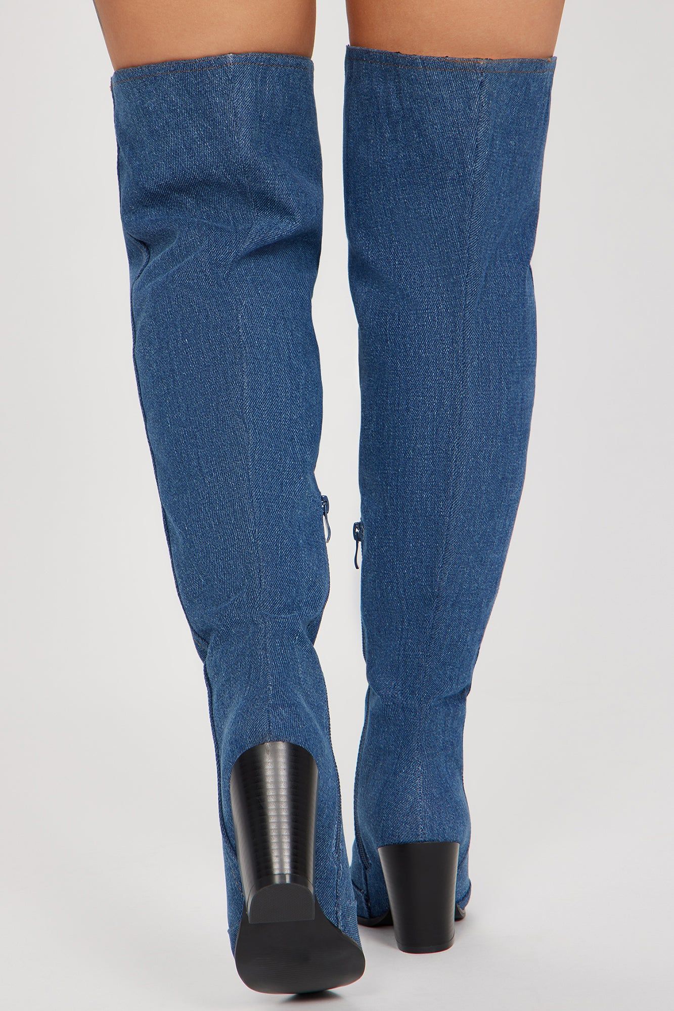 Go For It Over The Knee Boots - Dark Wash sold by Fashion Nova product image thumbnail 4