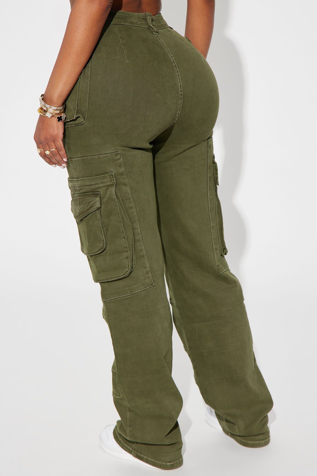 On Command Stretch Straight Leg Cargo Jean - Olive sold by Fashion Nova product image thumbnail 3