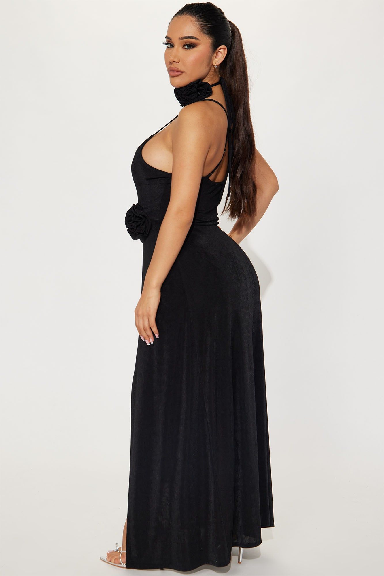 In Your Dreams Slinky Maxi Romper - Black sold by Fashion Nova product image thumbnail 3