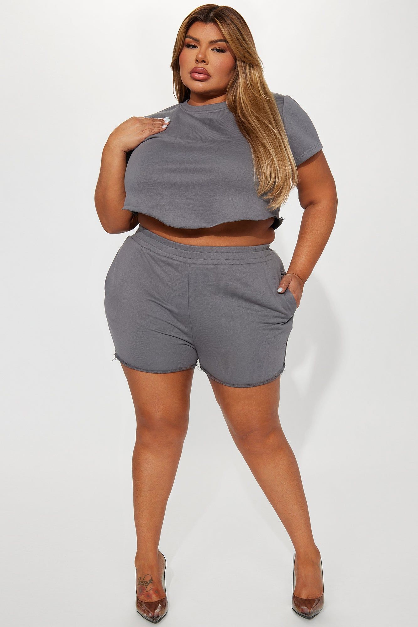 Keep It Relaxed Short Set - Charcoal sold by Fashion Nova product image thumbnail 4