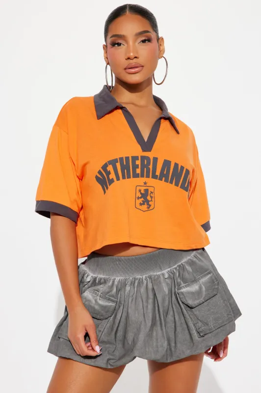 Netherlands Polo Tee - Orange sold by Fashion Nova