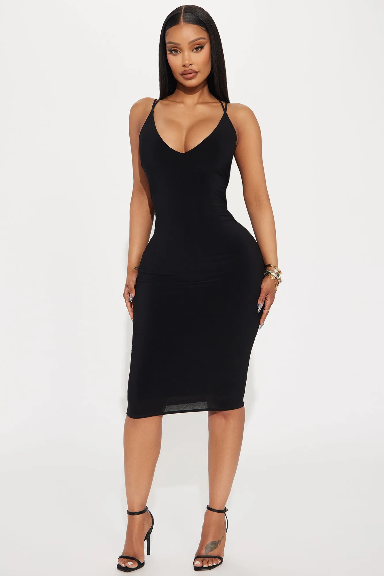 Undeniable Femme Midi Dress - Black sold by Fashion Nova
