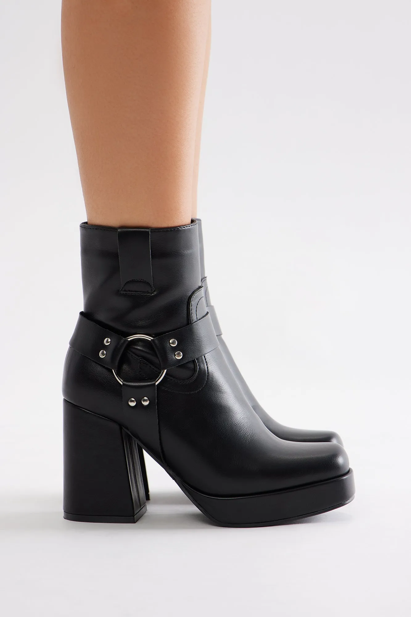 Show Me The Way Platform Booties - Black sold by Fashion Nova