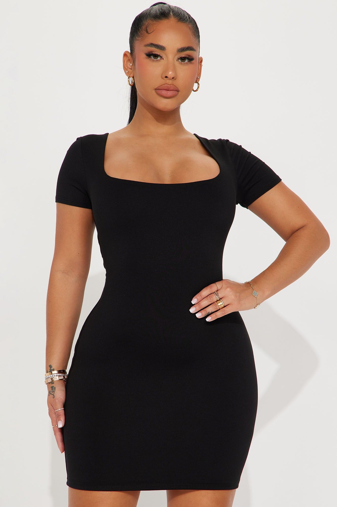 Grace Double Lined Mini Dress - Black sold by Fashion Nova